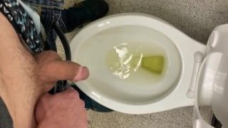 Taking A Nice Piss In Public Restroom At Work Felt So Fucking Good Moaning Relief Empty Bladder
