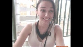 Tattooed Exhibitionist Masturbating On Her Balcony