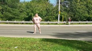 Trans/Sissy Disgraces Herself On Public Street In Bra And Panties