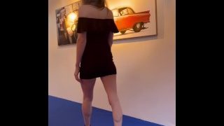 Visita al museo pubblico Mini abito Tacchi alti Sexy Walk Street