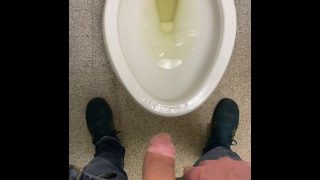 Working Desperate To Piss Running To Public Restroom Huge Dick Moaning Relief Almost Wet Myself