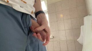 Big Uncut Cock, Peeing In A Public Toilet POV 4K 60 Fps