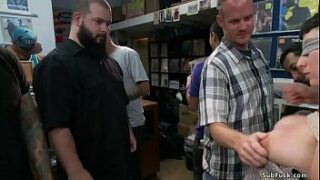 Bound Brunette Gets Facial In Public