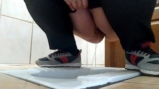 Curvy Milf Pissing In A Dirty Public Toilet