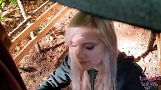 Cute Teen Sucks Cock In The Forest !
