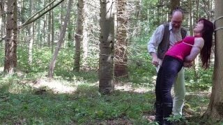 Experiment: Rope Walk In Public Forest; She’s Rewarded With An Orgasm