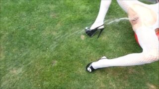 Extra Small Tiny Milf In Catsuit Extreme Pee Pissing Outdoor Very Sexy POV
