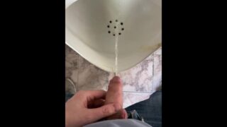 Guy Pees In A Public Toilet POV