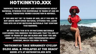 Hotkinkyjo Take Mrhankey Cyclop Dildo Anal & Prolapse At The Beach