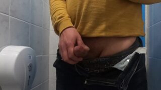 Jerking And Cumming In The Office Toilet