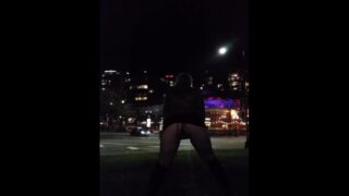 Milf Masturbates And Cums Busy Downtown City Corner After Pissing,Risky