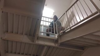 Milf Squirts Off Public Parkade Stairs