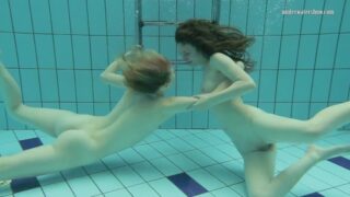 Nastya Undresses Libuse In The Pool Like A Lesbian