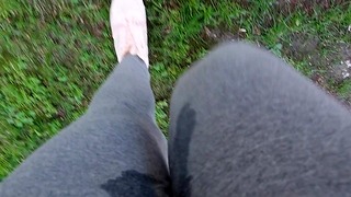 Nicoletta Gets Her Yoga Pants Completely Wet In A Public Park – Extreme Pee Exposed