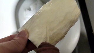 Piss On Toilet Paper Roll In A Public Toilet