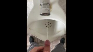 Pissing In A Public Office Toilet 4K POV