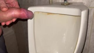 Pissing My Beautiful Cock With Big Balls In A Public Office Toilet