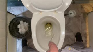 Pissing Without Hands In An Office Public Toilet From An Uncut Penis. POV 4K