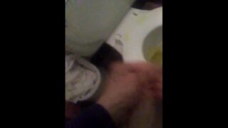 POV Pissing And Cumming In Public Restroom