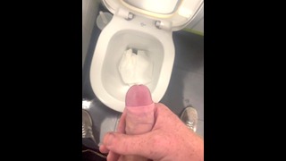 Quick Stop In Public Toilet For A Piss With My Hard Cock
