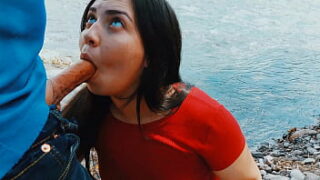 Risky Passionate Blowjob In Nature Outdoors