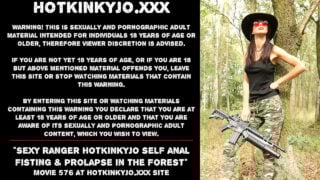 Sexy Ranger Hotkinkyjo Self Anal Fisting & Prolapse In The Forest
