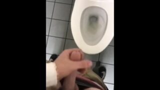 Straight Man Jerks Off In Public Restroom