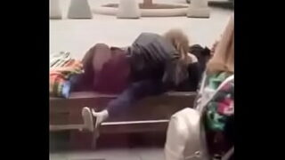 Stupid Blonde Gives Blowjob In Public