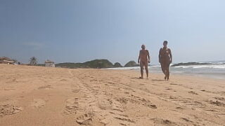 Walking Nude Freely & Having Fun On Public Nudist Beach