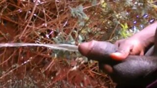 African Amateur Almost Caught Pissing Outside By The Road