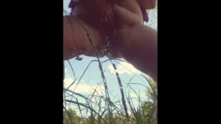 BBW Pisses Outside