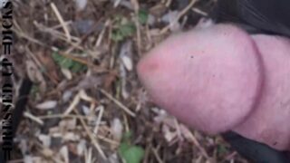 Big Dick Cumshot Next To A Fire In The Forest