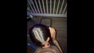 Caught On The Balcony-Public Blowjob