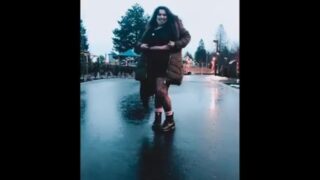 Cute Chubby Lightskin Flashing Tits In Public While It Rains