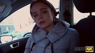 Debt4K. Hottie Calibri Angel Blows Agent In His Car And Has Anal With Him Sex Indoors