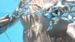 Euro Blonde Small Tits Pornstar Zazie Swimming Naked