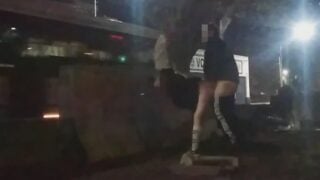 Flashing Short Skirt Without Panties Flashes Pussy In Public And Gets Sex In Front Of Onlookers
