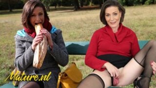 French Milf Eats Her Lunch Outside Before Leaving With A Stranger & Getting Ass Fucked