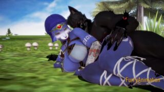 Furry Hentai 3D – Blue Wolf And Black Wolf Sex In The Forest