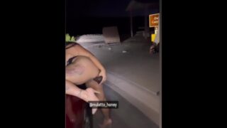 Honey V Beats Her Tight Wet Pussy Outside Almost Gets Caught