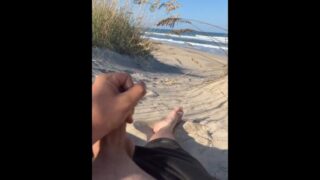 Love Cumming On A Public Beach, Almost Got Caught