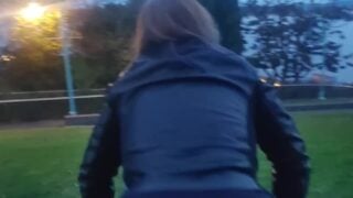 Milf Rides Guy To Premature Creampie On Public Bench