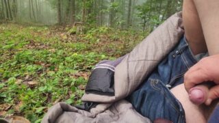 Morning Wank In Germany Foggy Forest 20Min Later Got Caught 1St Time When Orgasming