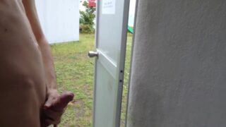 Naked And Wank In Public Toilets With Buttplug And Open Door