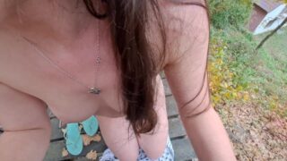 Naked Forest Nymph Gives A Blowjob And Takes Cum In Her Mouth