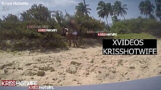 Obedient Cuckold Watches His Wife Kriss Hotwife Get Fucked By The Bahian Director On The Busy Public Beach, At Risk Of