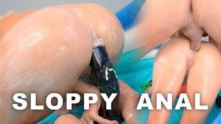 Oily And Sloppy Milf Anal Training On A Swimming Pool And Anal Fuck