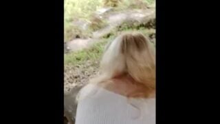 POV Fucking Outdoors, I Creampie My Girlfriend Before Someone Discovers Us