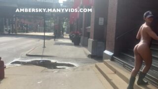Public Exposure – Amber Sky Masturbates At The Pond Then Takes A Walk Around Neighborhood Naked