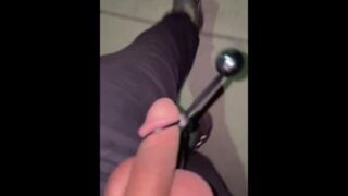 Public Nudity – Exhibitionist Gets Caught Stretching His Massive Cock By People Driving By
